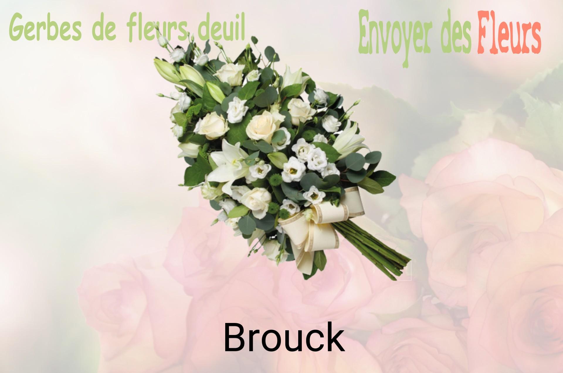 Gerbe de fleurs de deuil livrée à Brouck